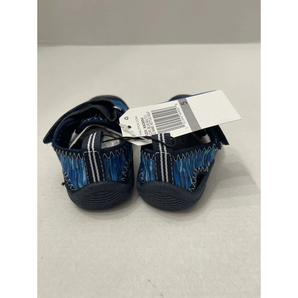 Nautical Toddler Boy’s Kettle Gulf Sandals Blue/Black Size 5 New With Tags